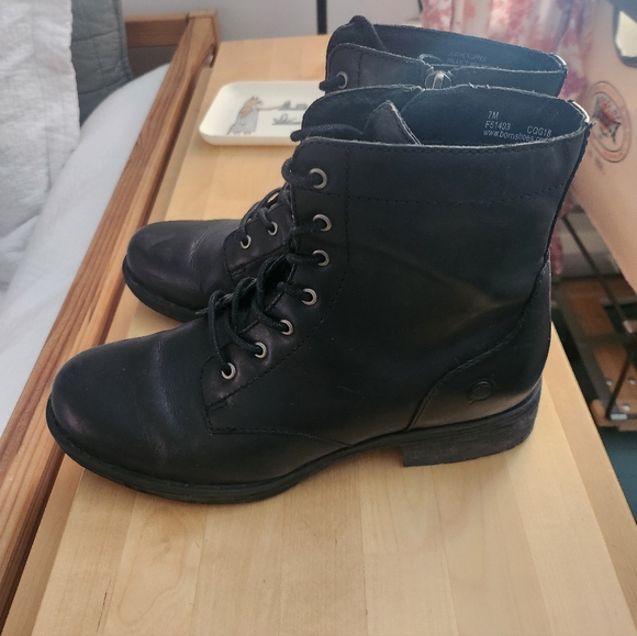 Born Black Leather Lace-Up Boots - Picture 3 of 6